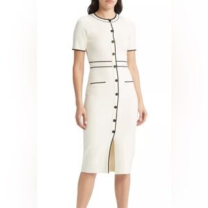 Zoe and Claire Button front midi sweater dress